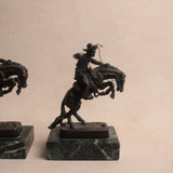 Pair of Western Horse & Rider Sculptures