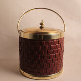 Leather Woven Champagne Bucket