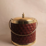 Leather Woven Champagne Bucket