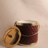 Leather Woven Champagne Bucket