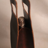 Handmade Vintage Leather Liquor Tote Bag