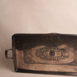 Vintage Etched Monogrammed Silver Tray