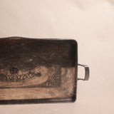 Vintage Etched Monogrammed Silver Tray