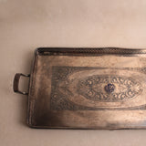 Vintage Etched Monogrammed Silver Tray