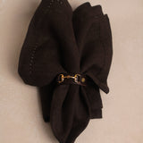 Linen Hemstitch Napkin | Brown