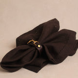 Linen Hemstitch Napkin | Brown