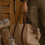 Vintage Leather + Canvas Tote