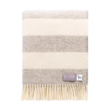 Megan Soft Grey and Brown Pure Wool Throw