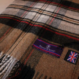 Highland Tartan Tweed Merino Wool Throw - Camel Stewart