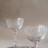 Tiffin Franciscan Rambling Rose Etched Goblets | Set of Five